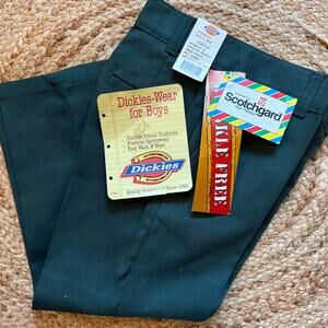 Vintage Dickies Boys Pants Sz 5 New NWT Uniform Green Wrinkle Free